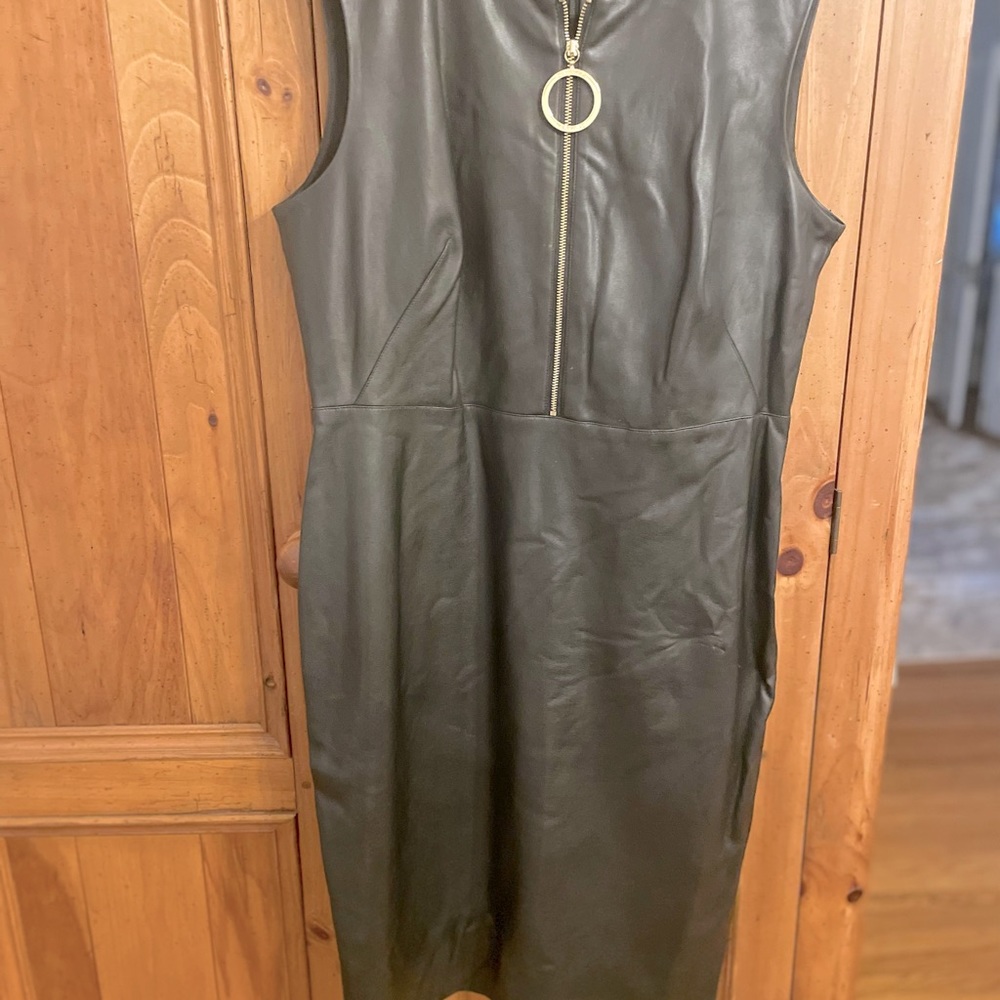 BRAND NEW Calvin Klein dress, leather dress no sleeves